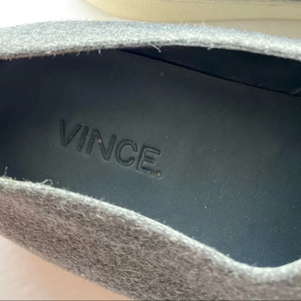 Vince • Grey Flannel Felt Zipper Warner Platforms